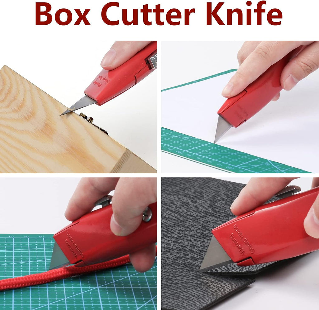 2 Pack Utility Knife Box Cutter Retractable PVC Pipe Cutter