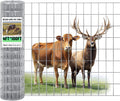 48in X 100 ft Welded Wire Fence, 2 Inch x 4 Inch 16 Ga, Silver