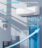 12000 BTU Mini Split Air Conditioner & Heater,20 SEER2,115V,WIFI