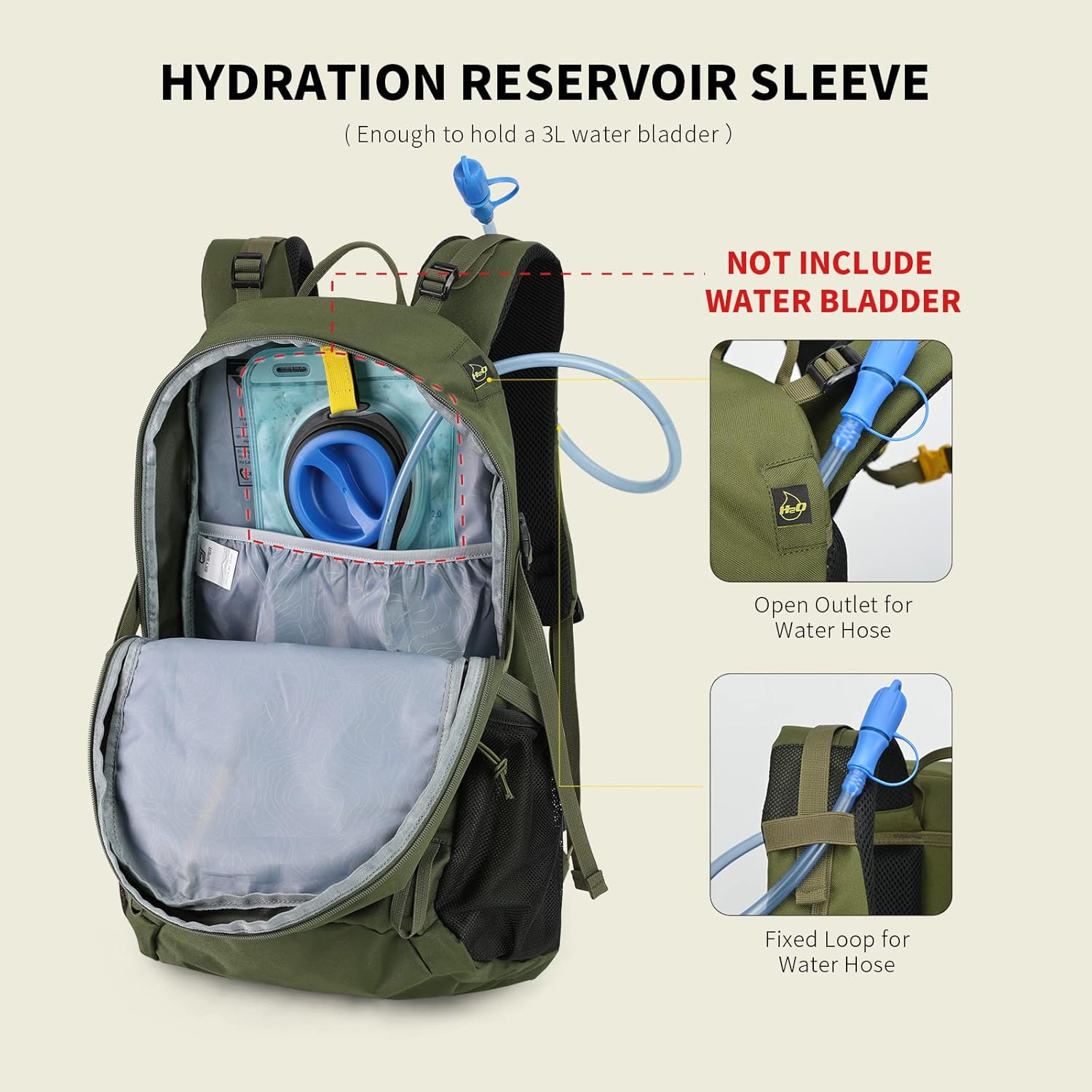 Hiking Backpack for Men Women, 35L Lightweight Travel Daypack, Outdoor Camping Back Pack with Multiple Compartments