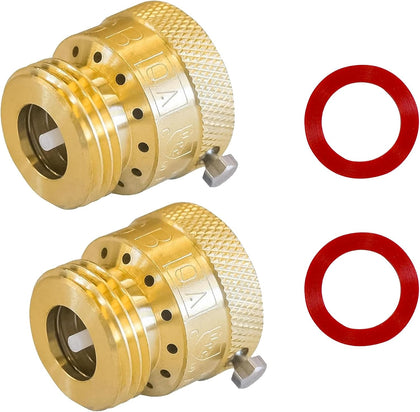2 Pack Faucet Vacuum Breaker, 3/4 Inch Solid Brass Hose Bib Backflow Preventer for Garden Spigot RV