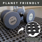 Interlocking Rubber Floor Tiles 4 Pack, Anti Fatigue, 3 x 3 ft