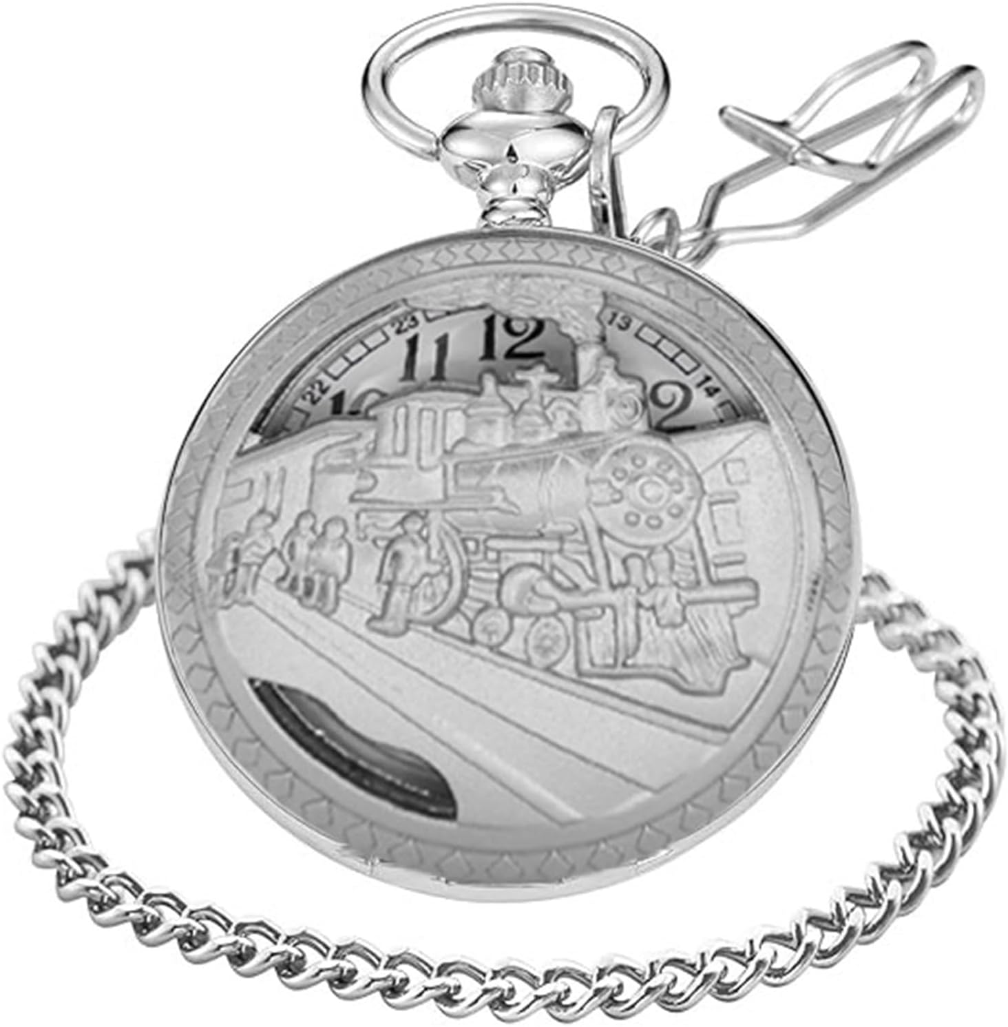 Vintage Pocket Watch Train Pocket Watch Men Women Gift | Vintage Pocket Watch Train Pocket Watch with Chain Best