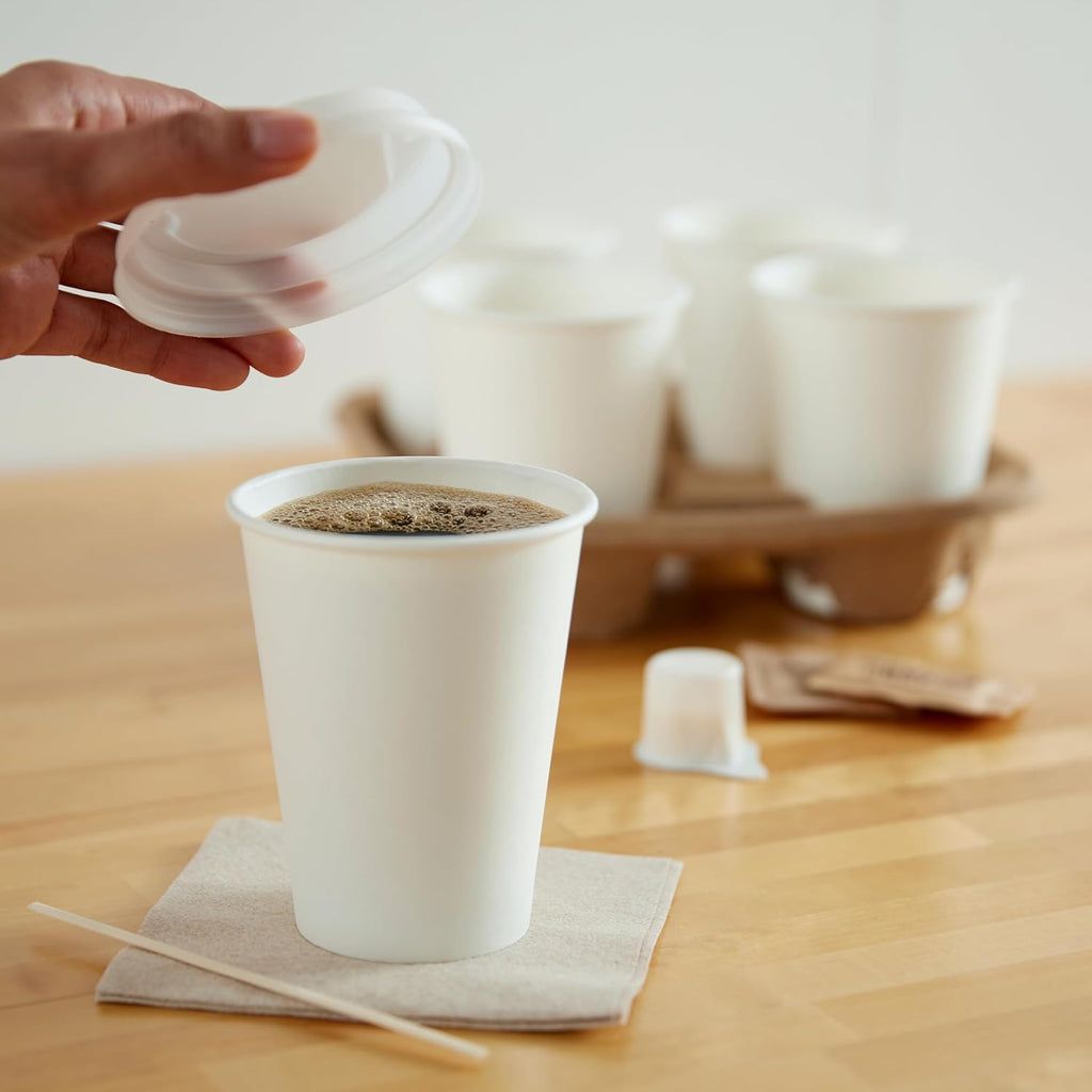 Disposable Paper Cups for Hot and Cold Beverages, 12 ounces, White, 1000 Count