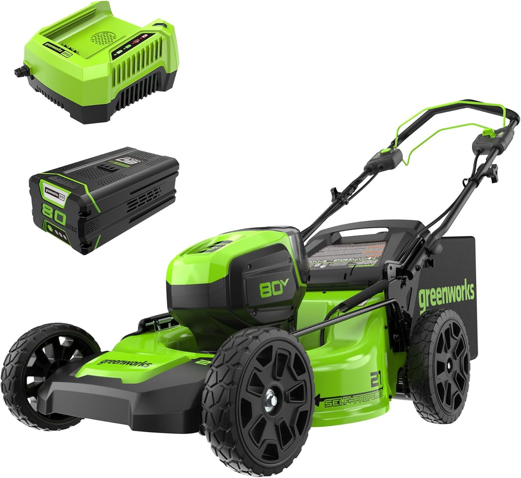 80V 21" Brushless Cordless (Self-Propelled) Lawn Mower (75+ Compatible Tools), 4.0Ah Battery and 60 Minute Rapid