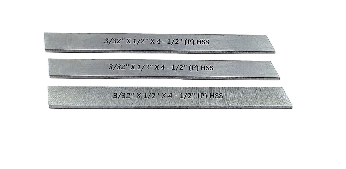HSS Blade 3/32" X 1/2" X 4-1/2" Parting Machine Tools (3 Pcs Set)