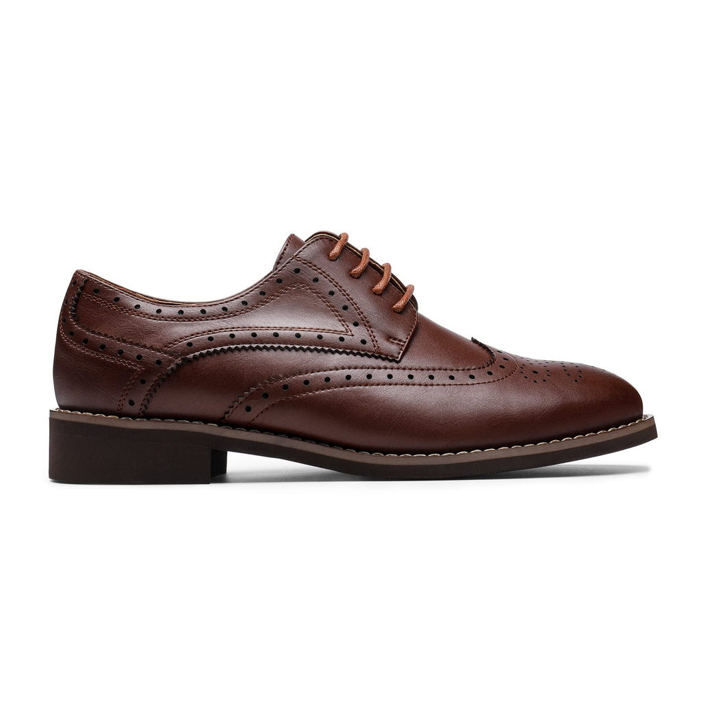 Women's Formal Wingtip Brogue Oxfords,Brown,8