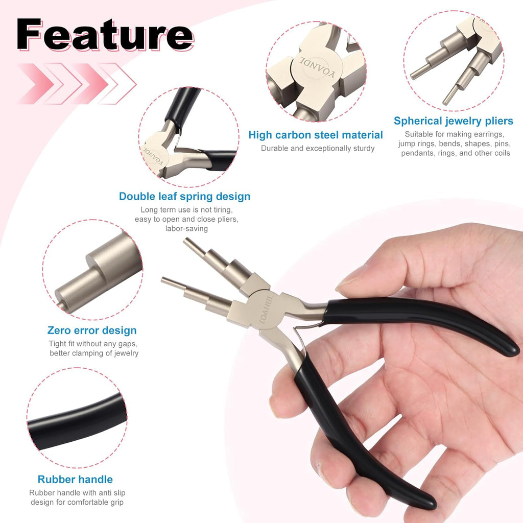 2-in-1 Jewelry Pliers & Wire Looping Tool | High-Carbon Steel, Bail Making Pliers, 2-9mm Adjustable Jaws