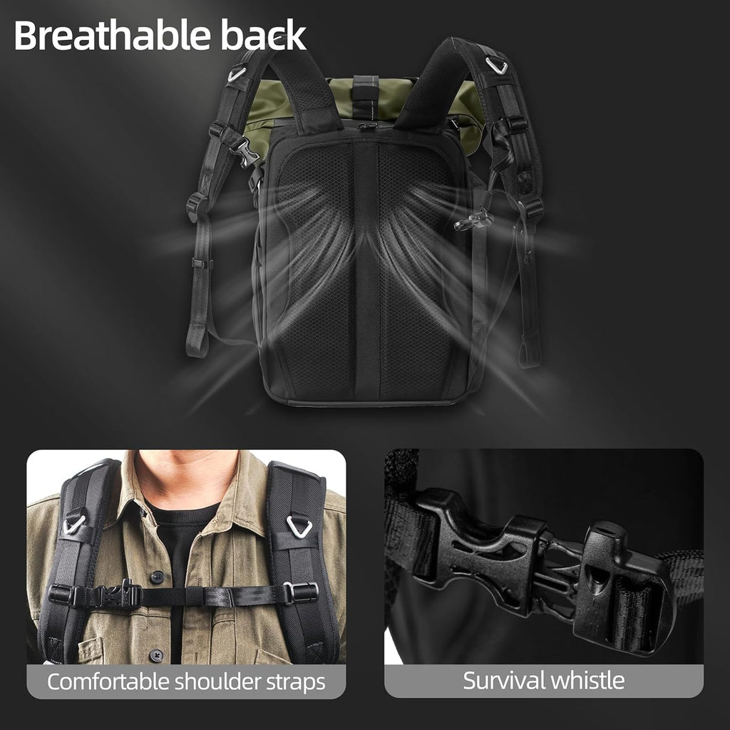 Hardshell Camera Backpack,DSLR SLR Mirrorless Camera Bag Waterproof with 15.6'' Laptop Compartment Tripod Holder