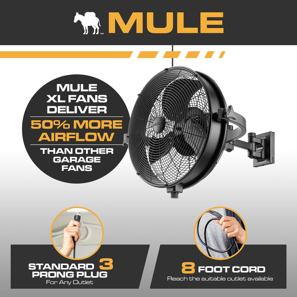 18 Inch Wet-Rated Outdoor Wall Fan XL, Plug-In Mount