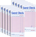 Guest Check Pads for Servers (Pink-10 pads), 50 Sheets/Pad