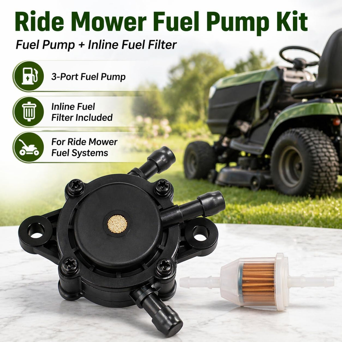 YTH24V48 YTH22V46 Fuel Pump for Husqvarna YTH2348 Z246 YTH1542XP Mower