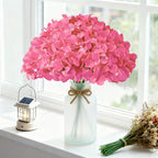 65Pcs Fuchsia Hydrangea Artificial Flowers Bulk for Home Decor