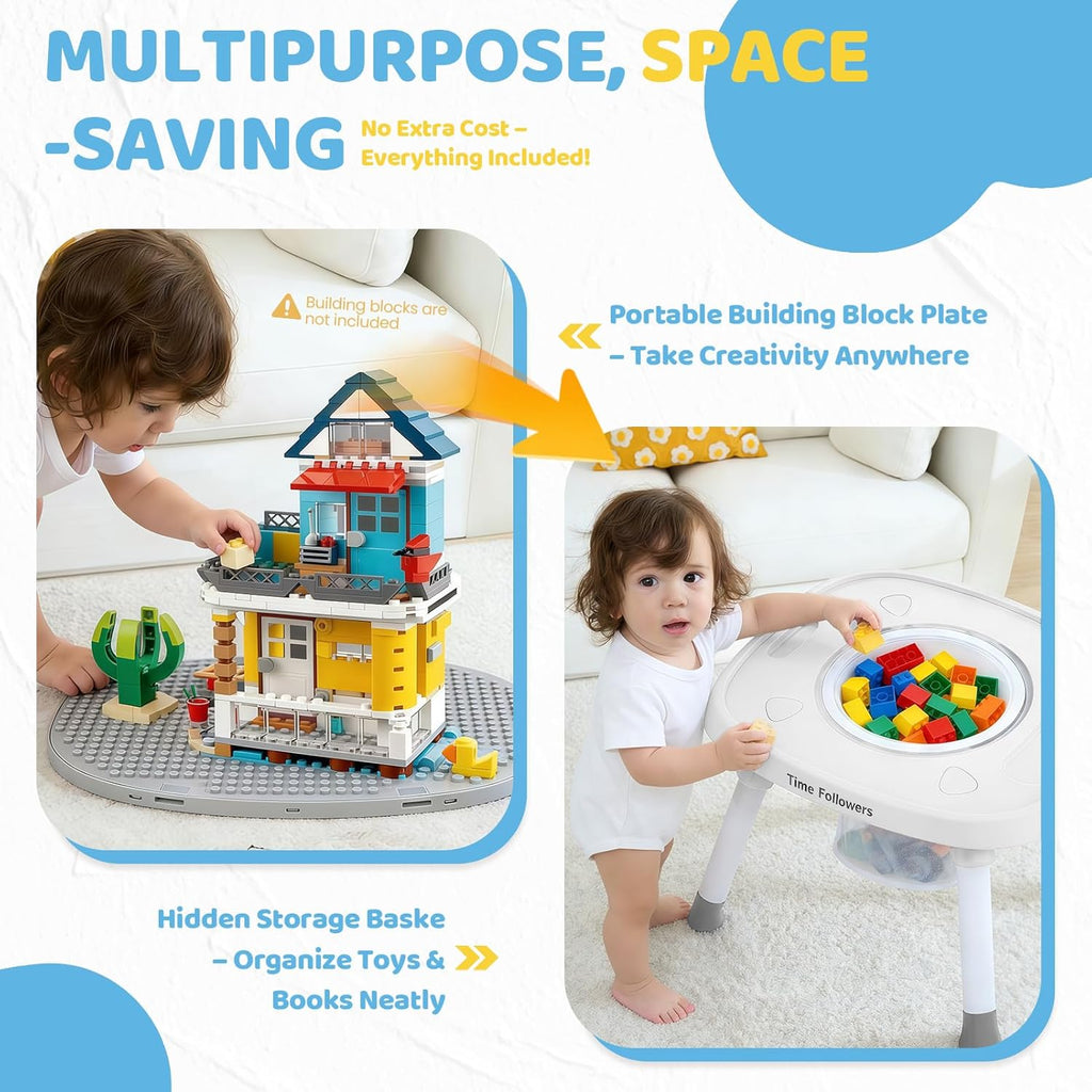 6-in-1 Baby Activity Center | 4 Stage Montessori-Inspired Toys | Grow Stationary Standing Toddler Table | Jumpers &