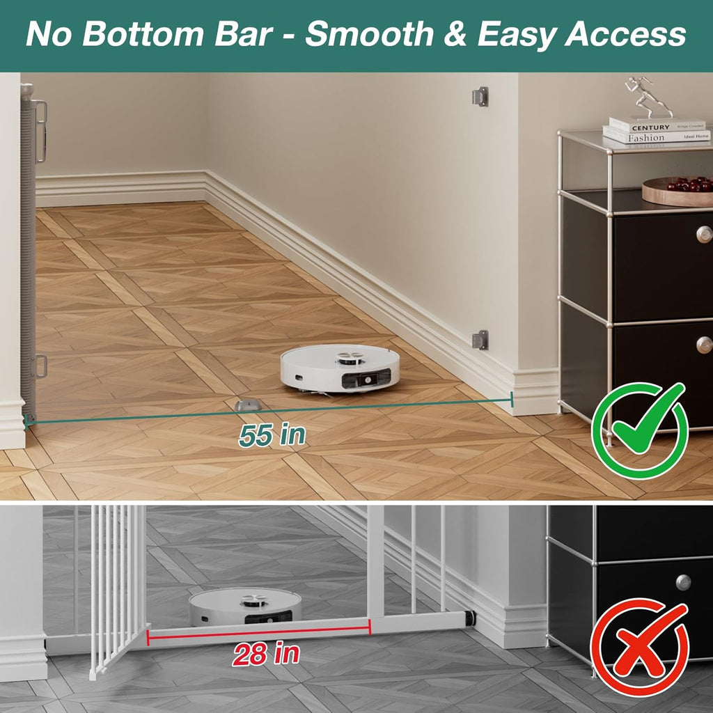 Retractable Baby Gates Extra Wide | 55" Wide x 34" Tall Dog Gates for Stairs | Indoor/Outdoor Use | Child Gates for