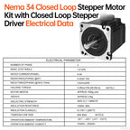 YEJMKJ Nema 34 Closed Loop Stepper Motor with Driver Kit 86-78mm 5.2Nm