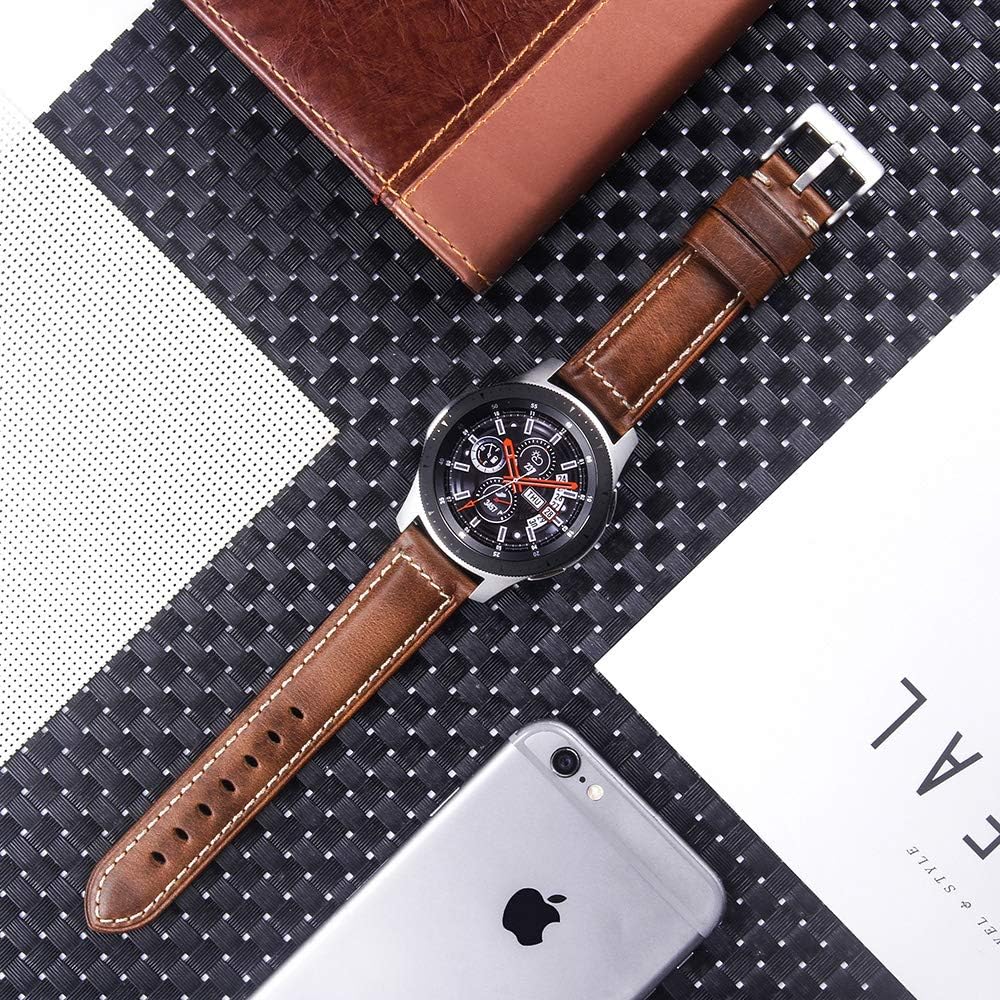 Quick Release Retro Leather Watch Band,Vintage Oil-tanned Pull-up Leather Strap Replacement,Choice of Width-18mm 20mm