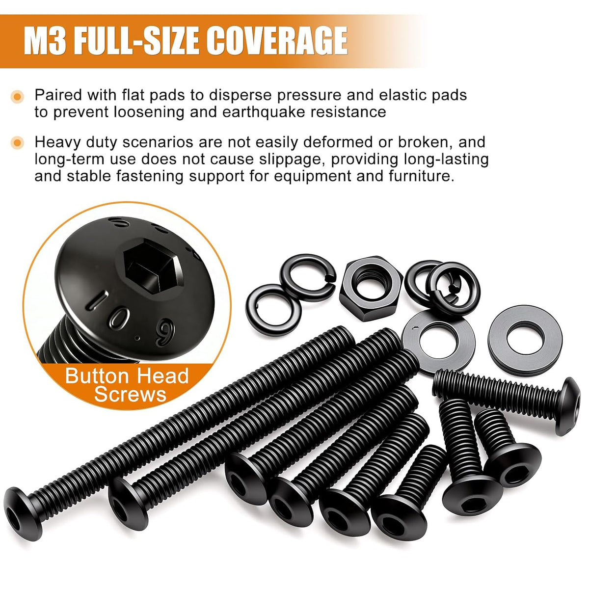 mankk 1001PCS M3 Screws,Hex Socket Button Head Bolt Assortment Kit