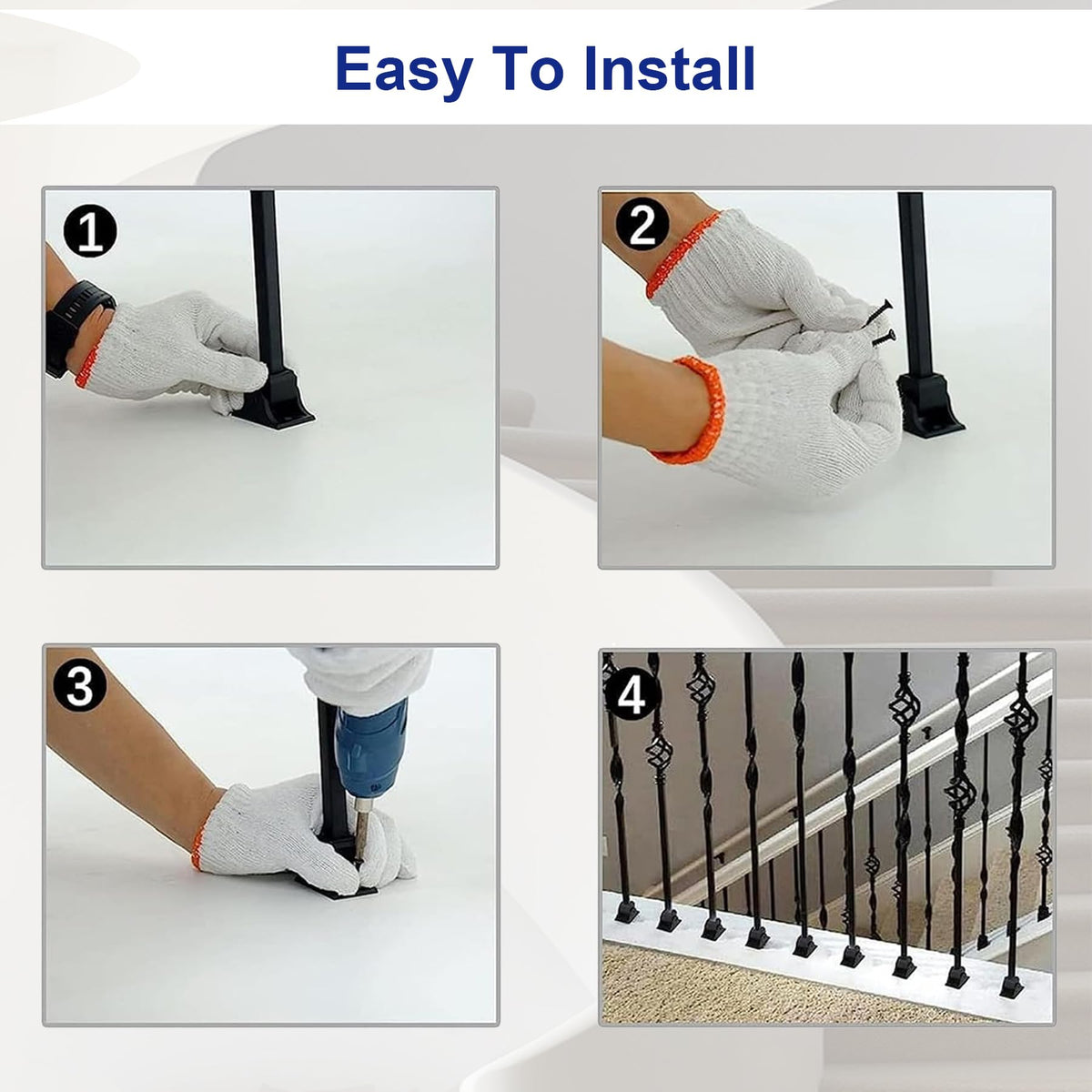 10-Pack Iron Balusters 44" Wrought Iron Stair Spindles