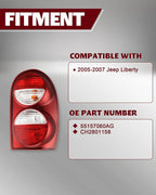 Right Tail Light Assembly for 2005-2007 Jeep Liberty Passenger Side
