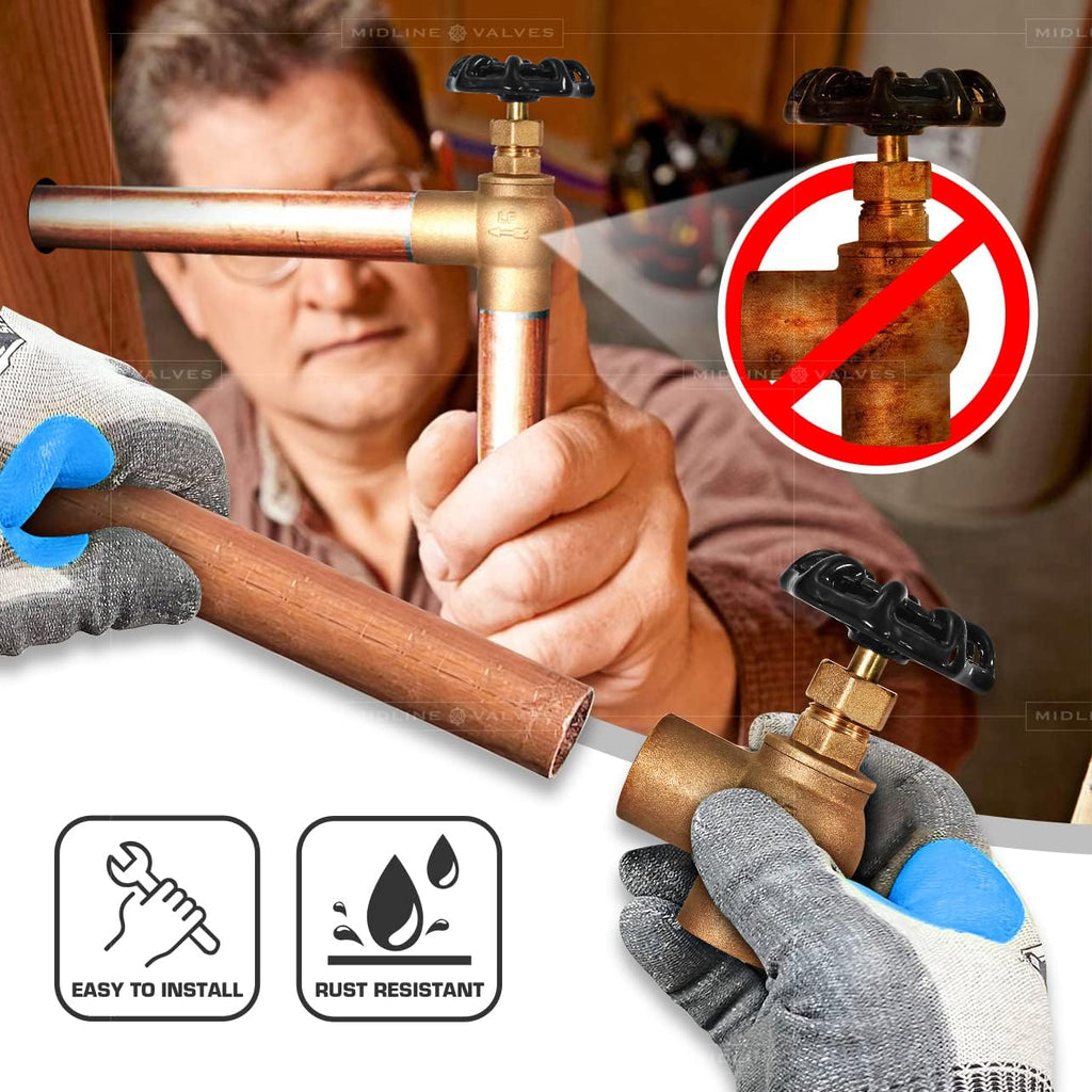 3/4 inch Angle Lead-Free Short Globe Valve With Solder Cups