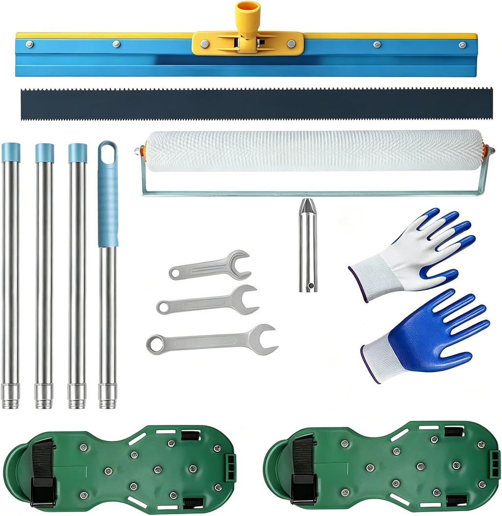 Complete Self Leveling Cement Tool Kit，Floor Leveling Tools for Epoxy & Concrete Coating (5)