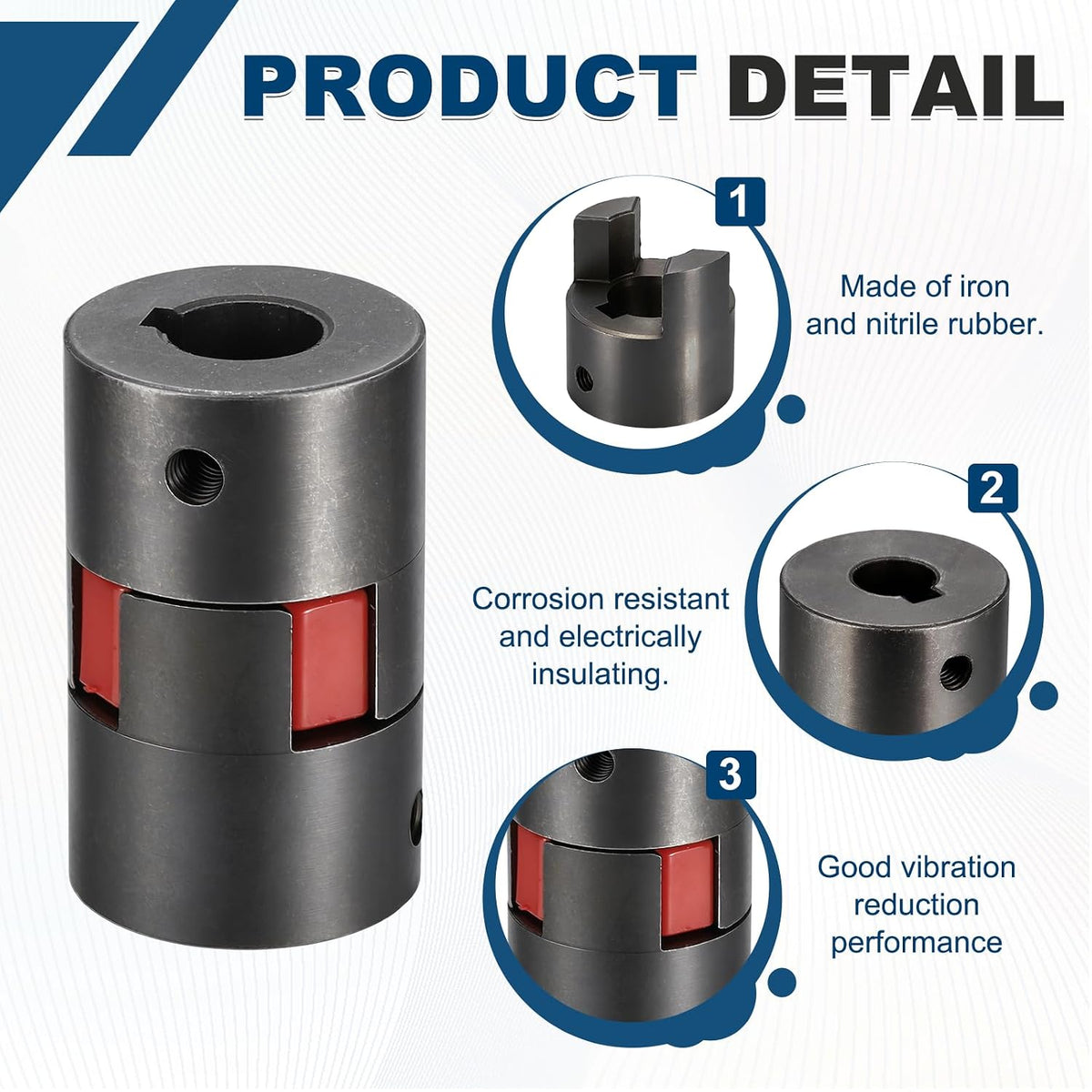 MECCANIXITY Flexible Coupling Coupler Set 15/32" to 15/32" L050 L-Jaw