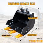 15.75in/400mm Mini Excavator Bucket, Trench Buckest Suitable for Most 0.8-1.8 Tons Small Excavators, Trenching Digger