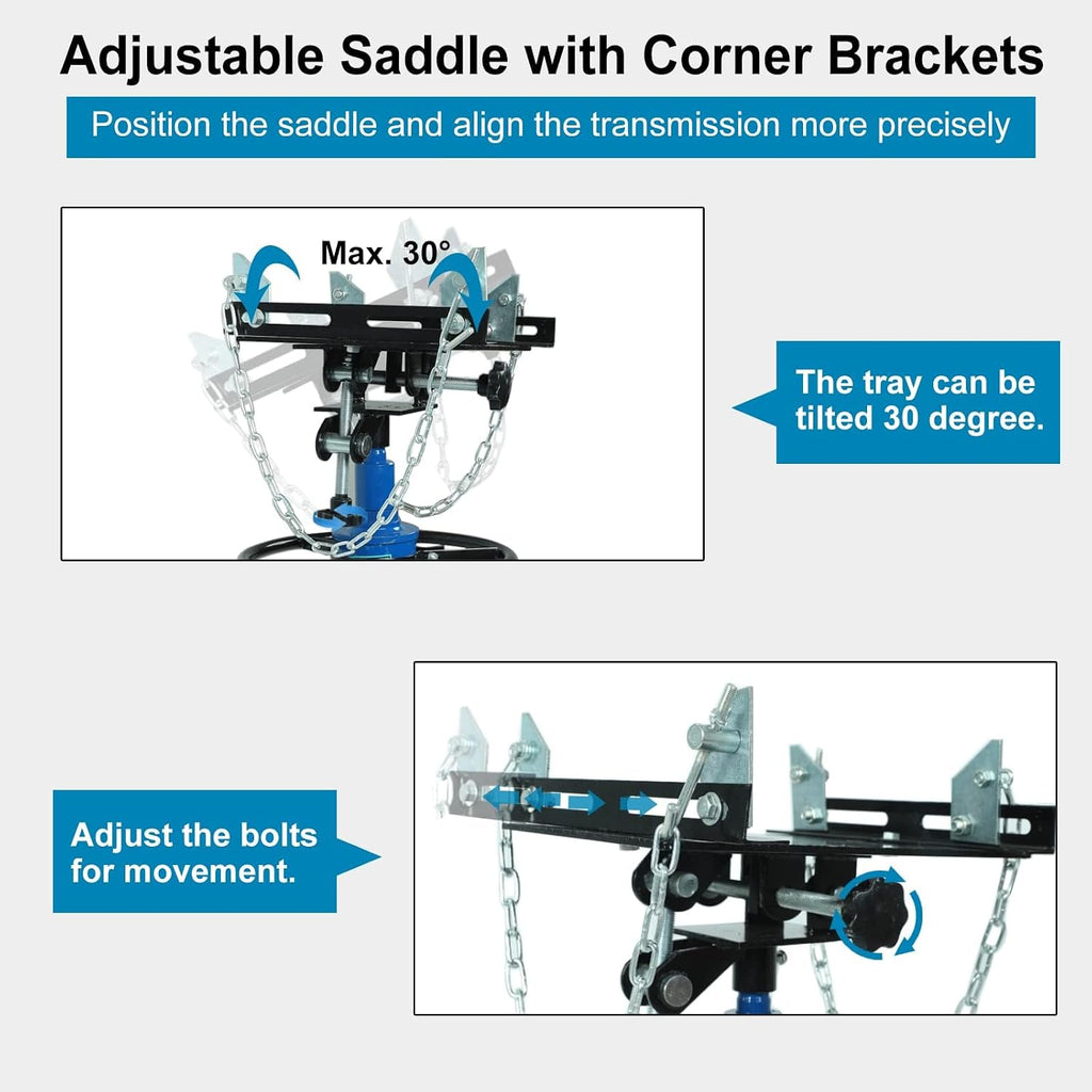 Transmission Jack, 1660lbs / 0.75 Ton 2 Stage Hydraulic Telescopic Jack with Foot Pedal, 35" - 72" Adjustable Height