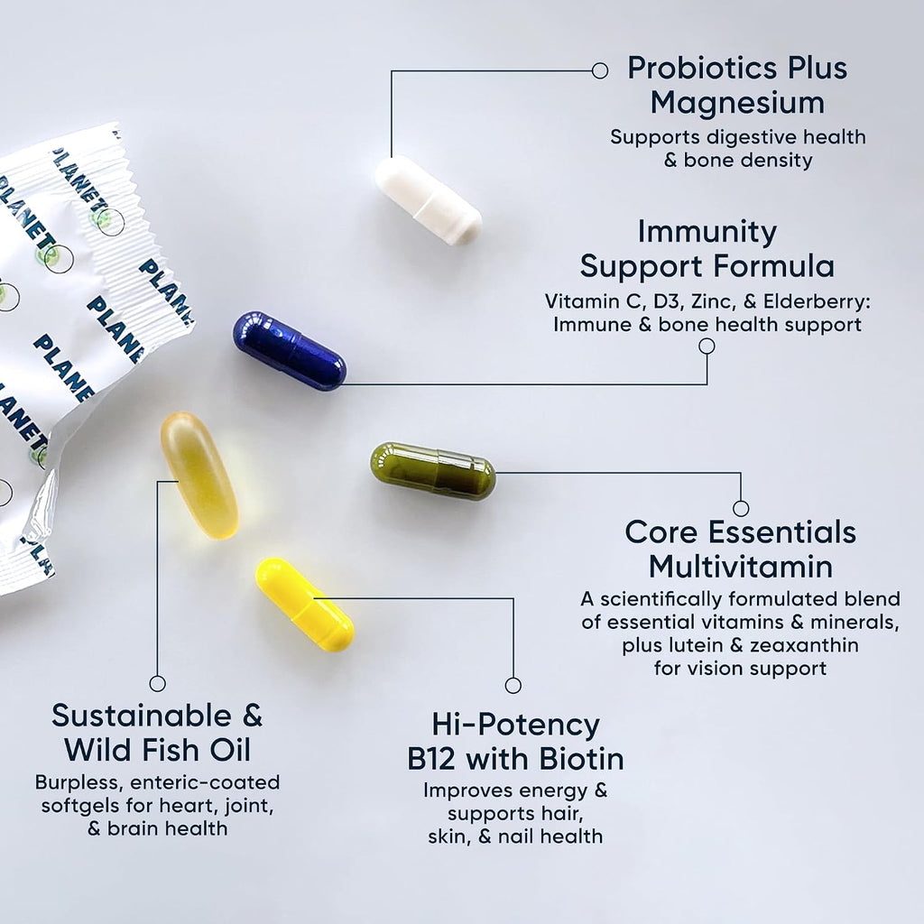 Daily Vitamin Packs for Men & Women – Immune, Energy & Heart Support with Vitamin D3, Omega-3, Probiotics, Methyl B12