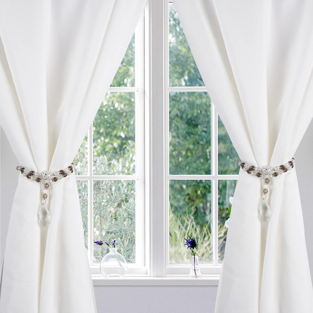 Luxury Crystal Beaded Magnetic Curtain Tieback, Gray