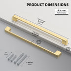 Brushed Gold Cabinet Pulls 8-13/16" Gold Cabinet Handles 5 Pack