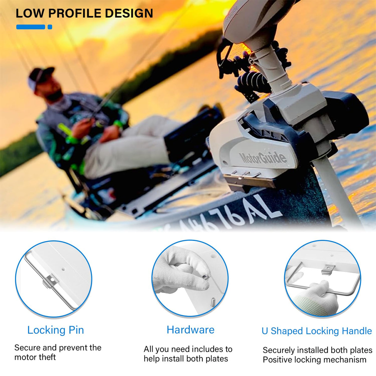 Bzsunway Replace Part for 8M0092063 Xi Series Quick-Release Mounting Bracket Kit for Xi3 Xi5 Trolling Motors White