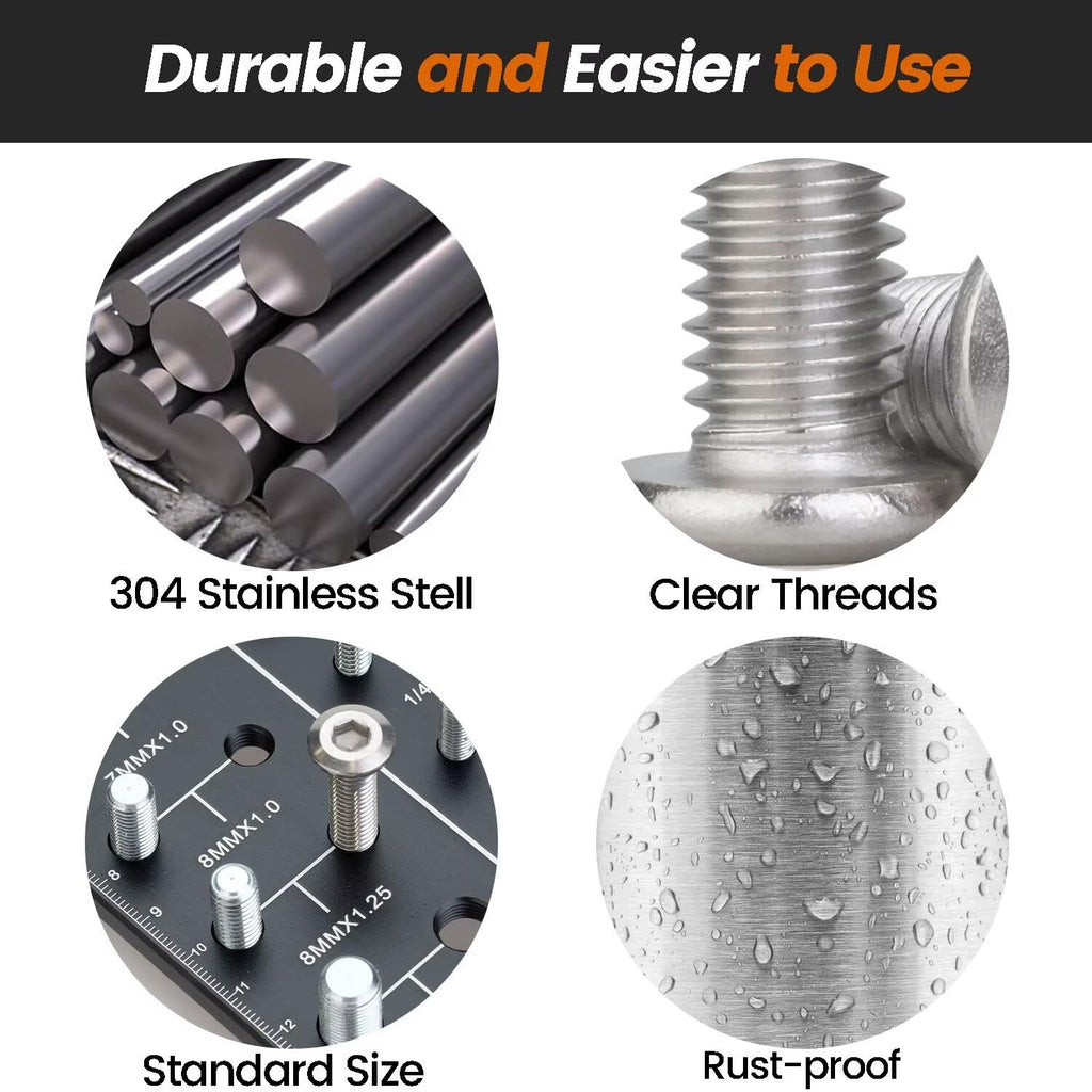M12 x 45mm 2 Pcs Flat Round Head Hex Socket Cap Screws, 304 Stainless Steel Bolts, Fully Threaded, Bright Finish, Furniture, DIY, 3D Printing