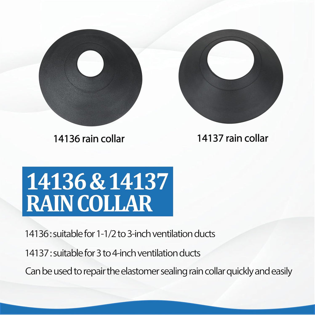 14136 & 14137 No-Calk Flashing & Rain Collars Roof Vent Boot Kit, 4-Pack