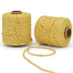 Metallic Cotton Twine String, 2mm Thick, 164 Feet per Roll, 2 Pack
