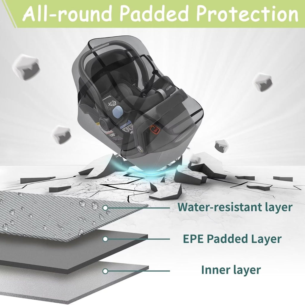 Infant Car Seat Travel Bag - Fits Infant Car Seats with Anti-Rebound Bar Base, Car Seat Airplane Bag for