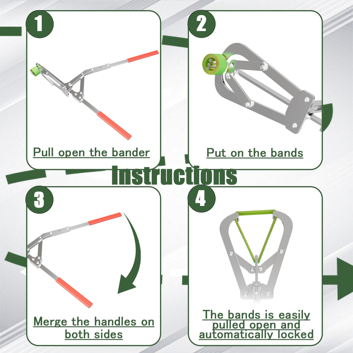 Extra Large Castration Banding Tool, Cattle Goat Bander with 24 Castration Bands, Easy to Operate, Rugged