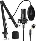 PM320S Condenser PC Microphone with XLR Cable, Boom Arm, Pop Filter | Computer Mic Compatible with Audio Interface &