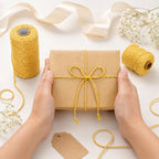 Metallic Cotton Twine String, 2mm Thick, 164 Feet per Roll, 2 Pack