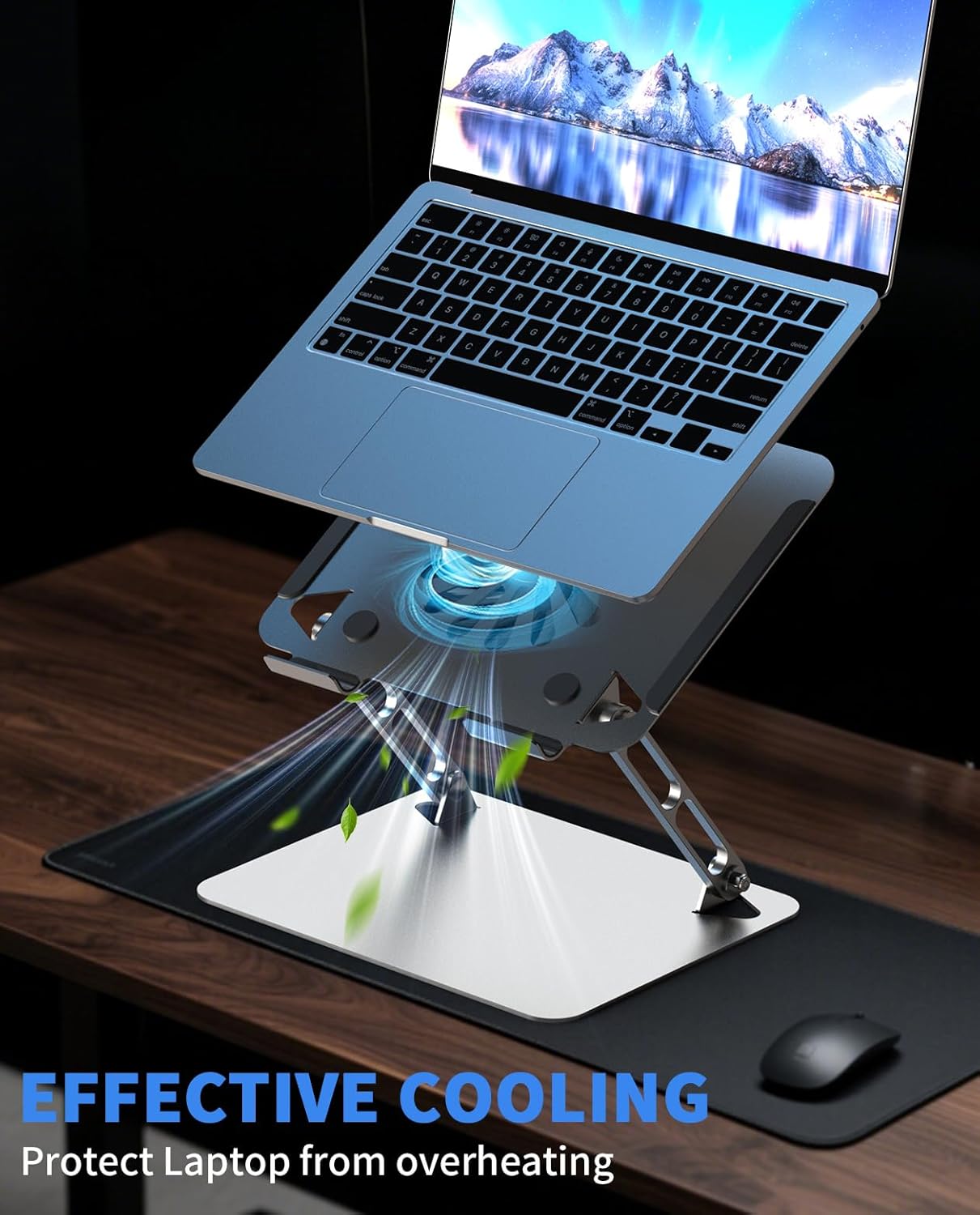 Laptop Cooling Pad with Upgrade Low-Noise Fan and 3.0 USB Hubs, Ventilated Laptop Cooler Prevent Overheating