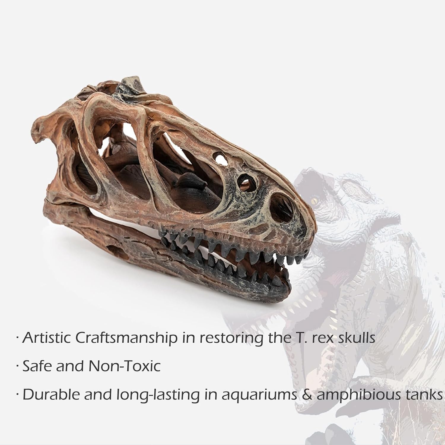 Fish Hideout Aquarium Décor Decorations Dinosaur Skull Fish Tank Decor Cave Dinosaur Skull Betta Animal Halloween