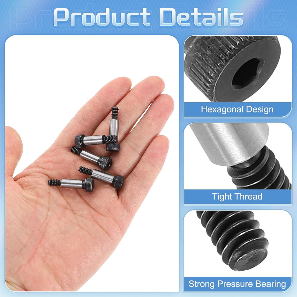 uxcell Alloy Steel Hexagon Socket Head Shoulder Screws Bolts, 5/8" Shoulder Length, 1/4" Shoulder Dia, #10-24 Thread, 5pcs