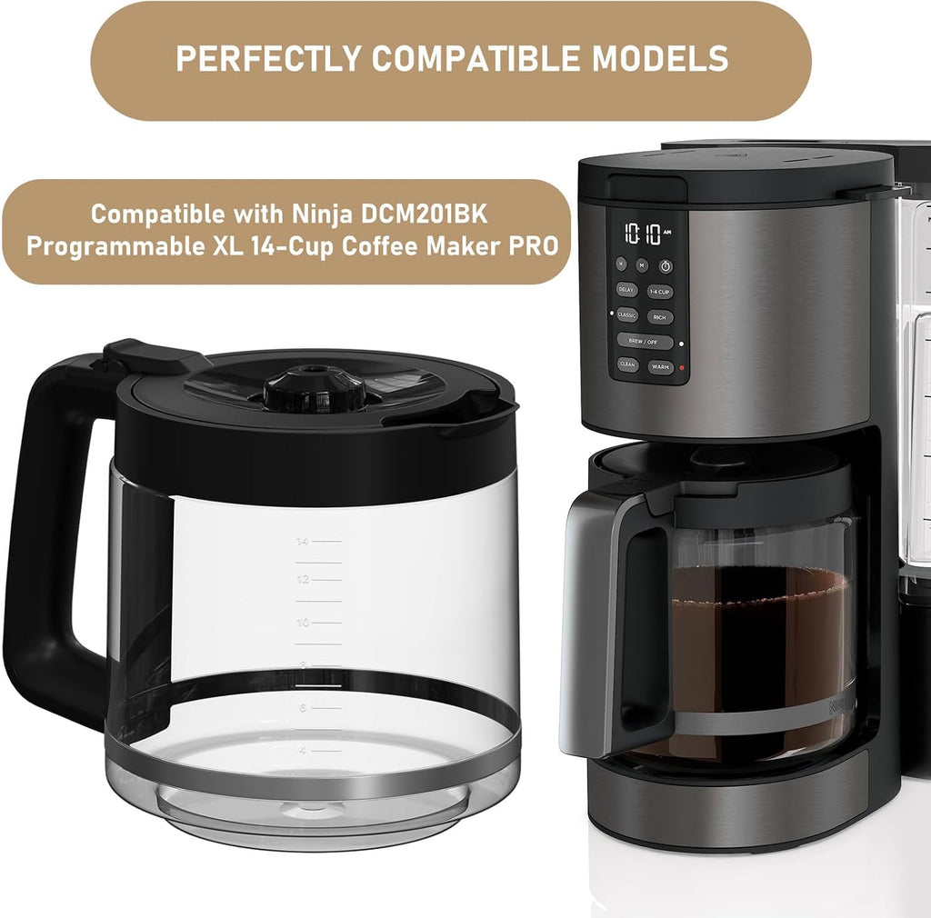 14-Cup DCM201 Coffee Maker Carafe Coffee Pot Replacement Compatible with Ninja DCM201, DCM201CP, DCM201BK