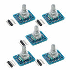 5pcs EC11 Rotary Encoder Module, 360 Degree Rotation Sensor Board Without Soldered Header for Menu Control, Volume and MCU Projects