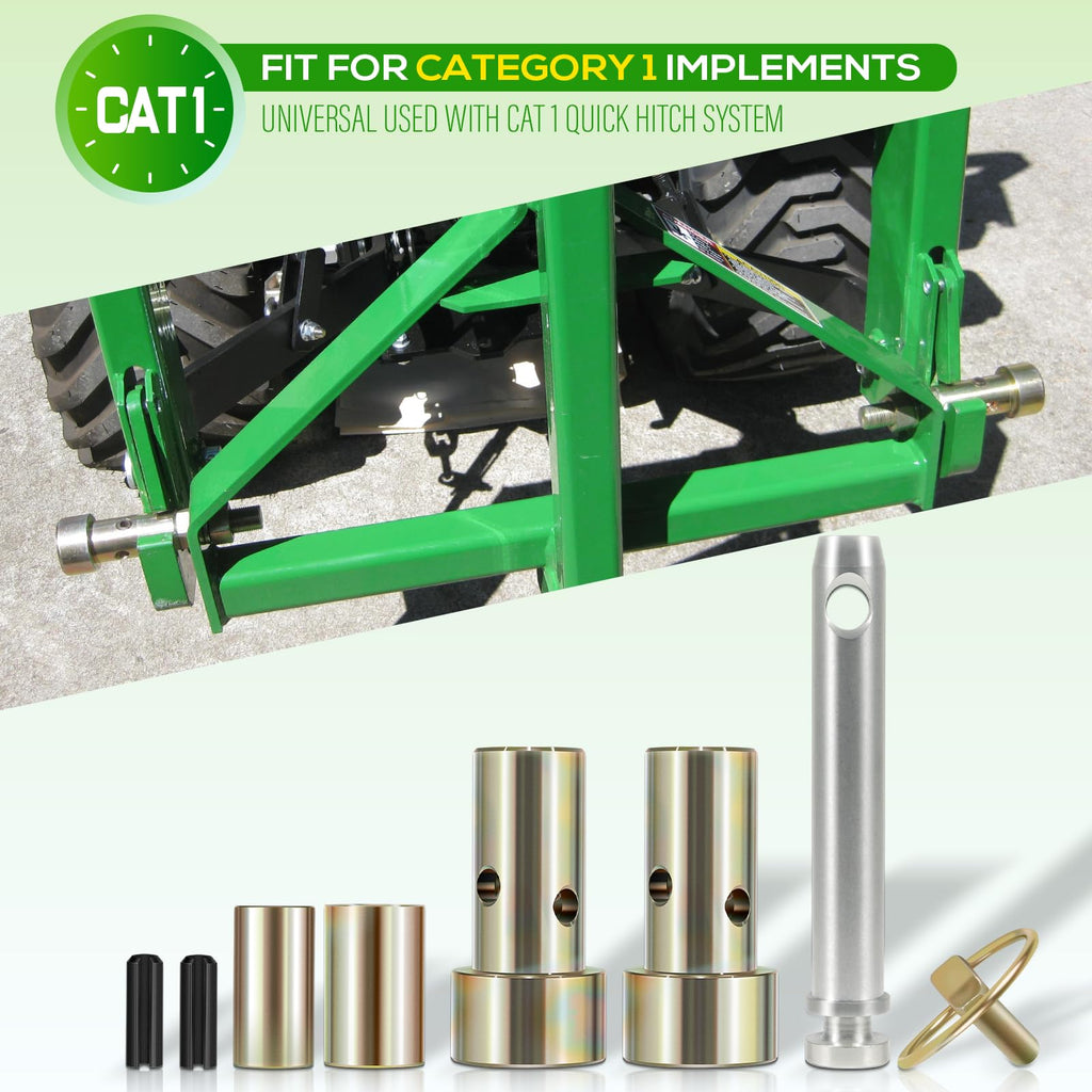 4 Packs TK95029 CAT 1 Quick Hitch Bushing Kit with Top Link and Lynch Pin