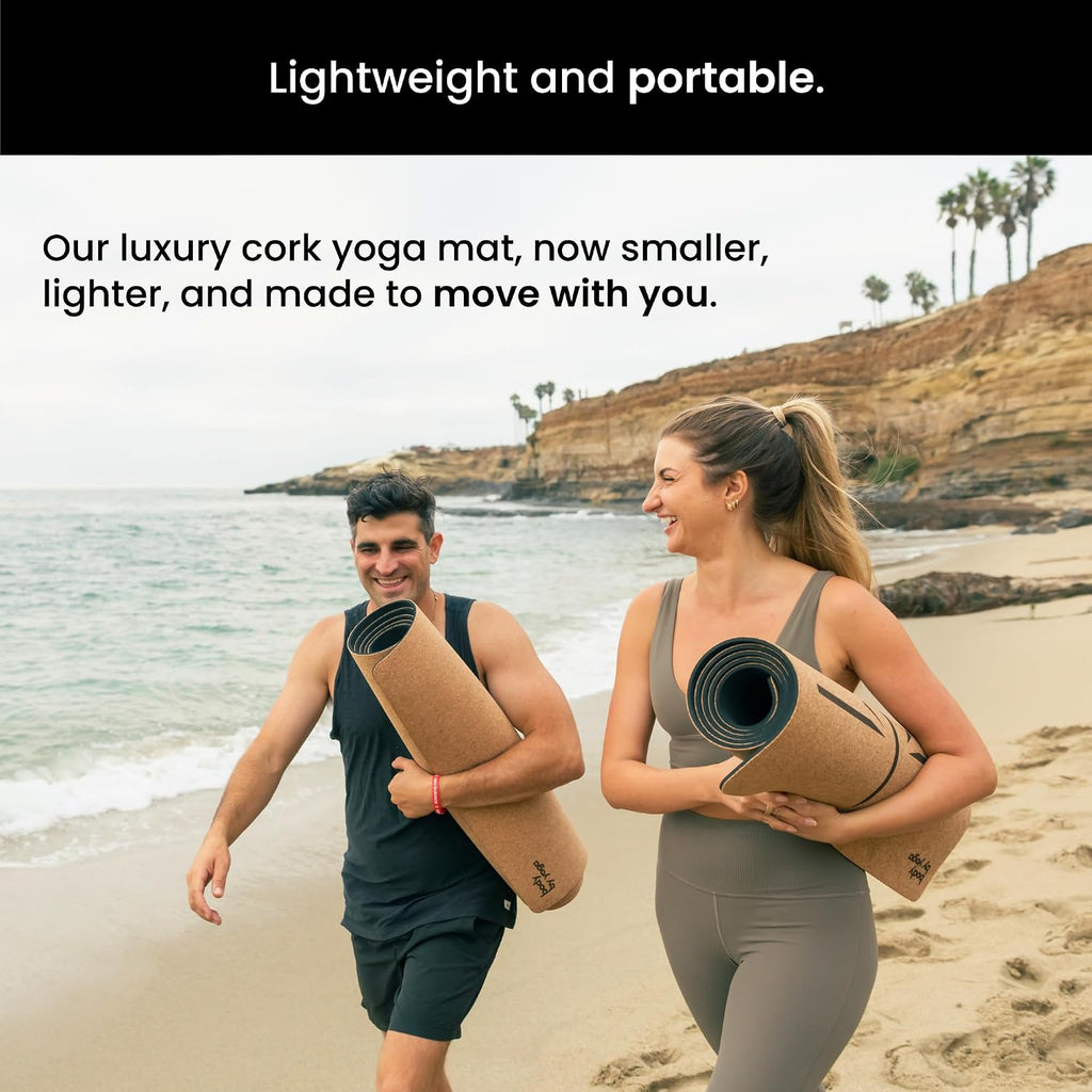 Luxury Cork Yoga Mat - Non Slip, Extra Thick Grip. Thicker, Longer, and Wider for More Comfort and Support. Tough