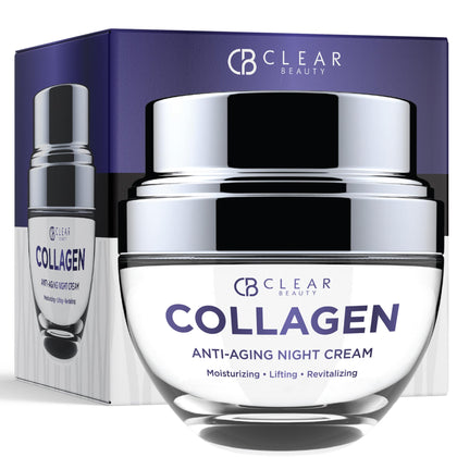 Collagen Night Cream - Ultra Hydrating Face Moisturizer, Firms, Smooths & Restores Moisture - Dermatologist Tested