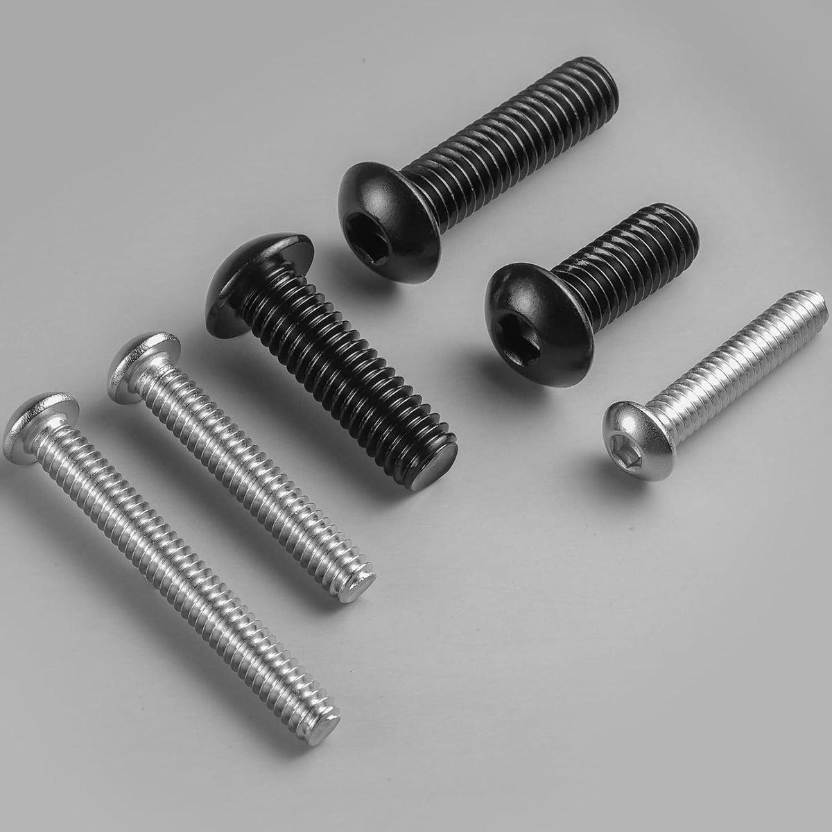 5/16-18 x 5/8 Inch Button Head Socket Cap Bolts Screws,304 Stainless Steel 18-8,Fully Threaded,Black Zinc Plated,with Hex Spanner(20Pcs)