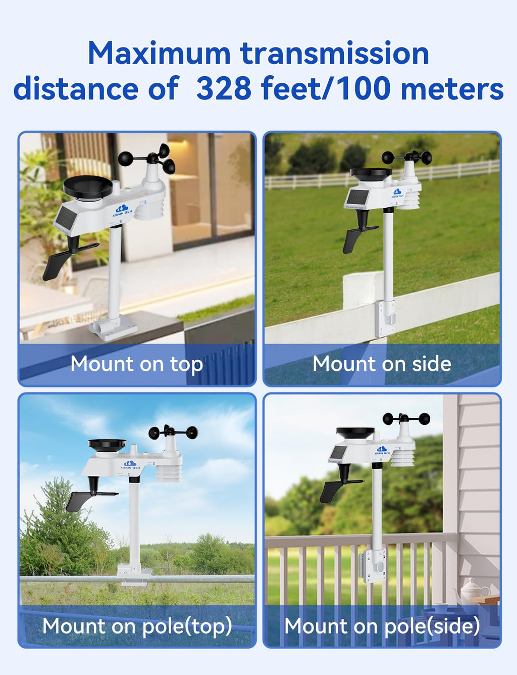 Wireless Weather Station with Outdoor Wireless Sensor,Radio Controlled Clock,Rain Gauge,Wind Speed/Direction,Moon
